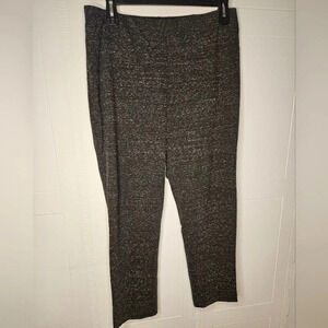 Pure Jill Gray Speckled Slim Leg Pull On Ponte Knit Pants Size L EUC